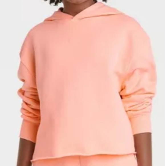 2 /$15  NEW Art Class Popover Cropped Hoodie Size L  10 - 12 Peach Sorbet NWT - Picture 13 of 13